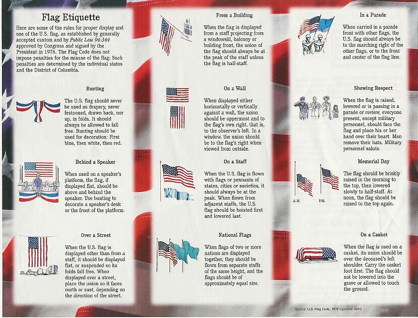 Us Flag Etiquette Printable Pamphlet